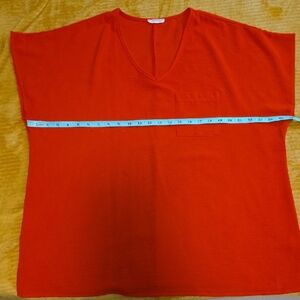 Women's V-Neck Blouse - Vibrant Red